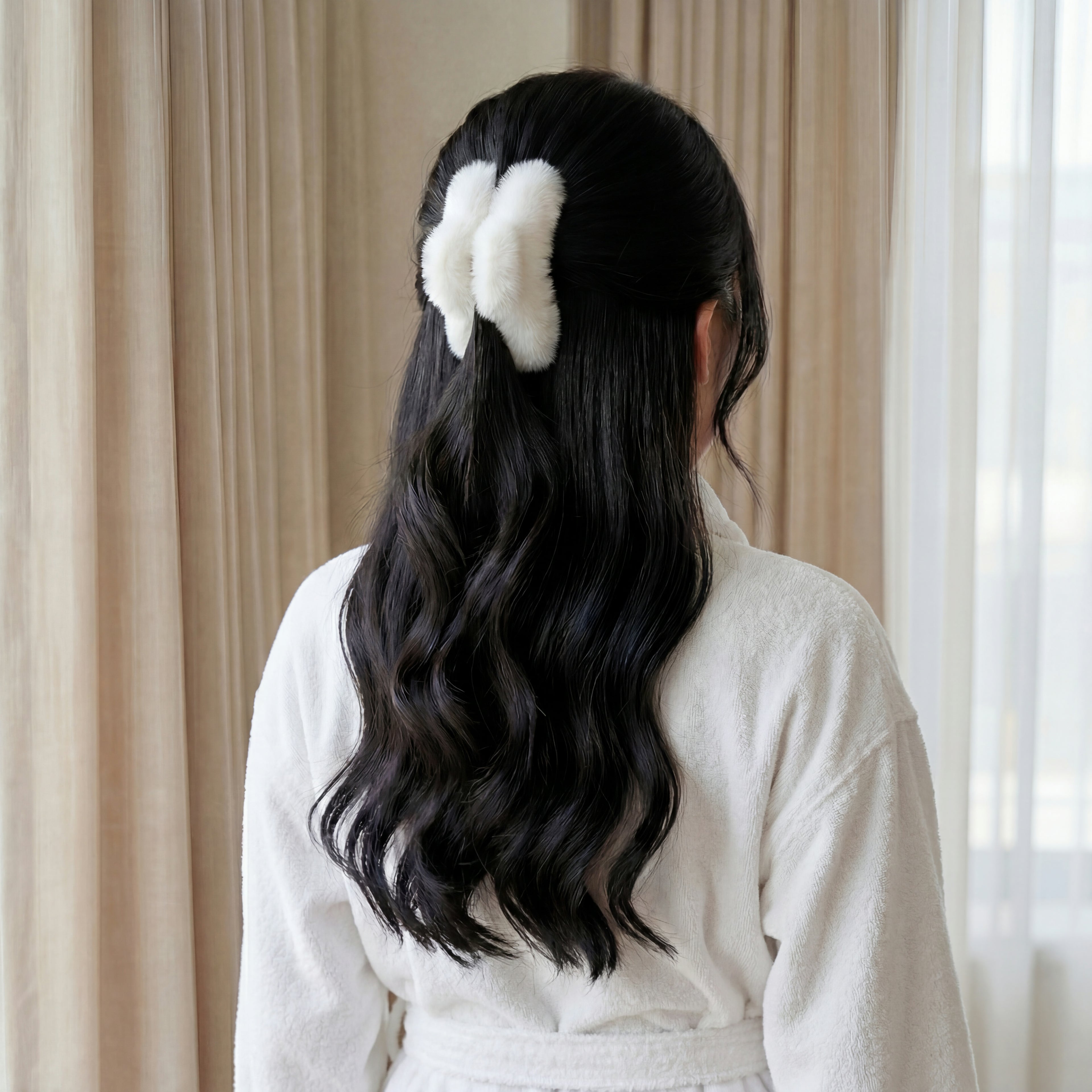 BIG FLOOFY CLIP IN SNOW KISS